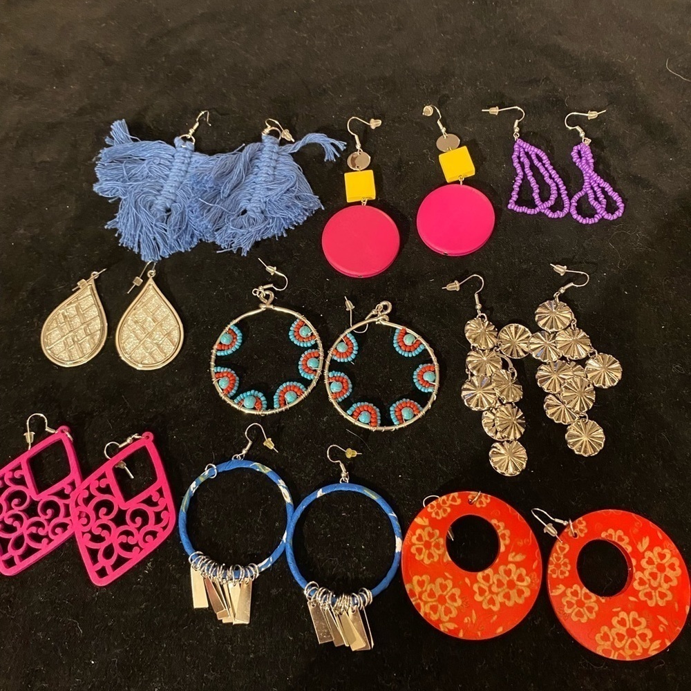 Lot 8-Bundle of 9 Dangle Earrings (EF)